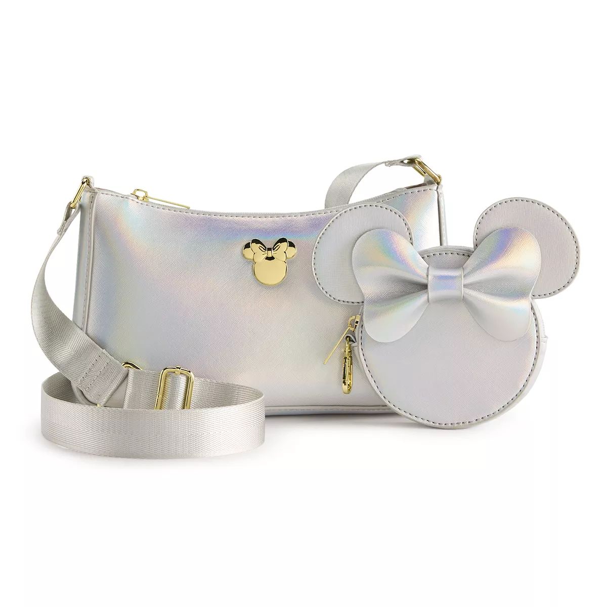 Disney 100th Minnie Mouse Pearl Iridescent PU Handbag | Kohl's