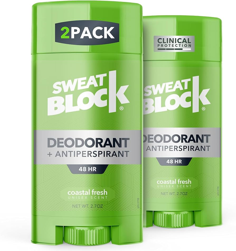 SweatBlock Deodorant Antiperspirant Clinical Strength Stick for Men & Women - 48-Hour High Degree... | Amazon (US)