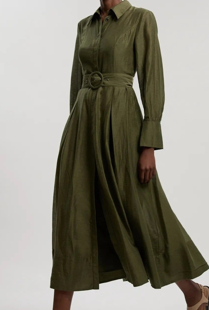 Khaki green belted Petite midi dress for spring Gorgeous elegant dress

#LTKPetite #LTKMidsize
