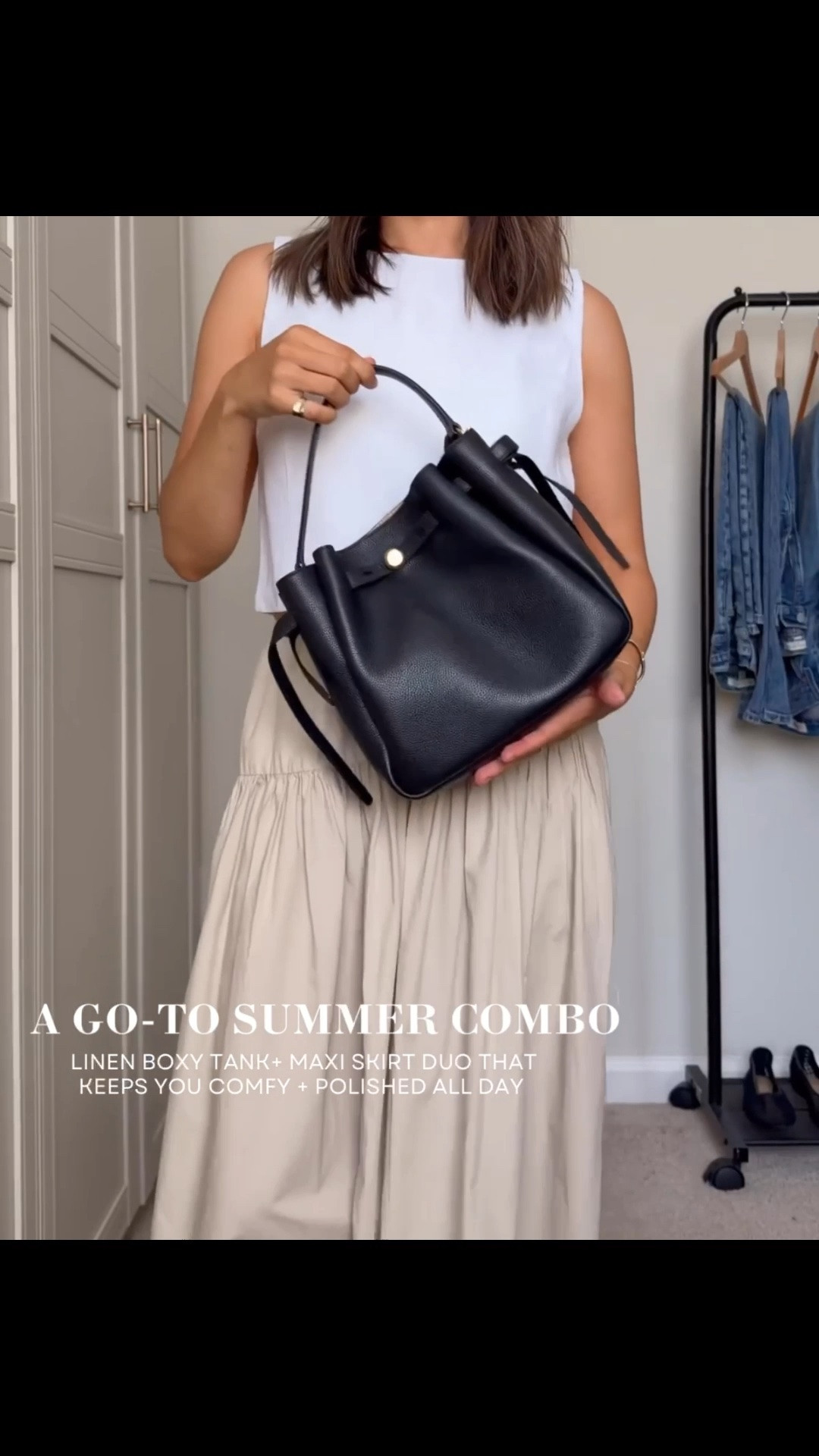 Polished summer pieces that don’t sacrifice comfort 

Summer staples / summer style / outfit inspo / strappy sandals / straw tote / Tory Burch Romy bucket tote / maxi skirt / aritzia lodge pants / linen pants

#LTKootd