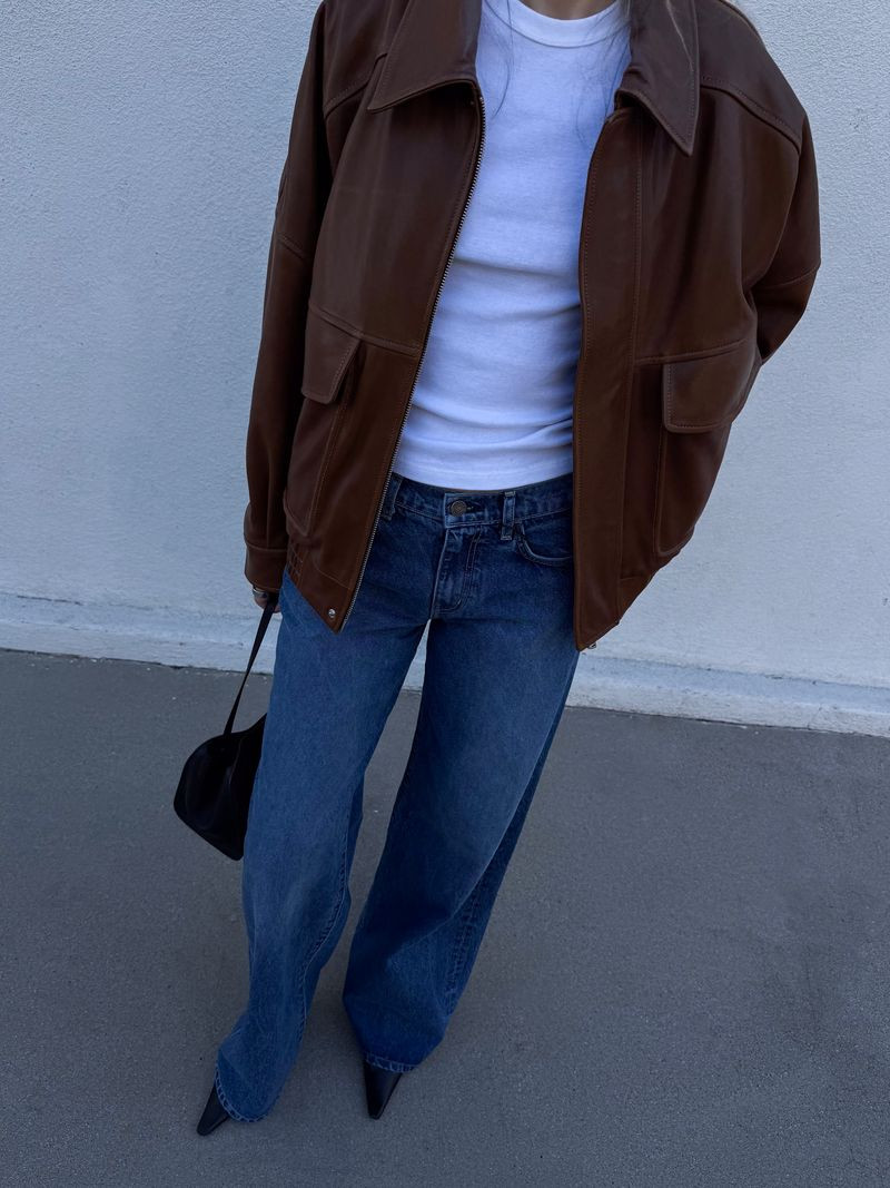 Spring Uniform #stylist #bomber #leather #tee #denim 

 #LTKdayinmylife #LTKootd #LTKSeasonal