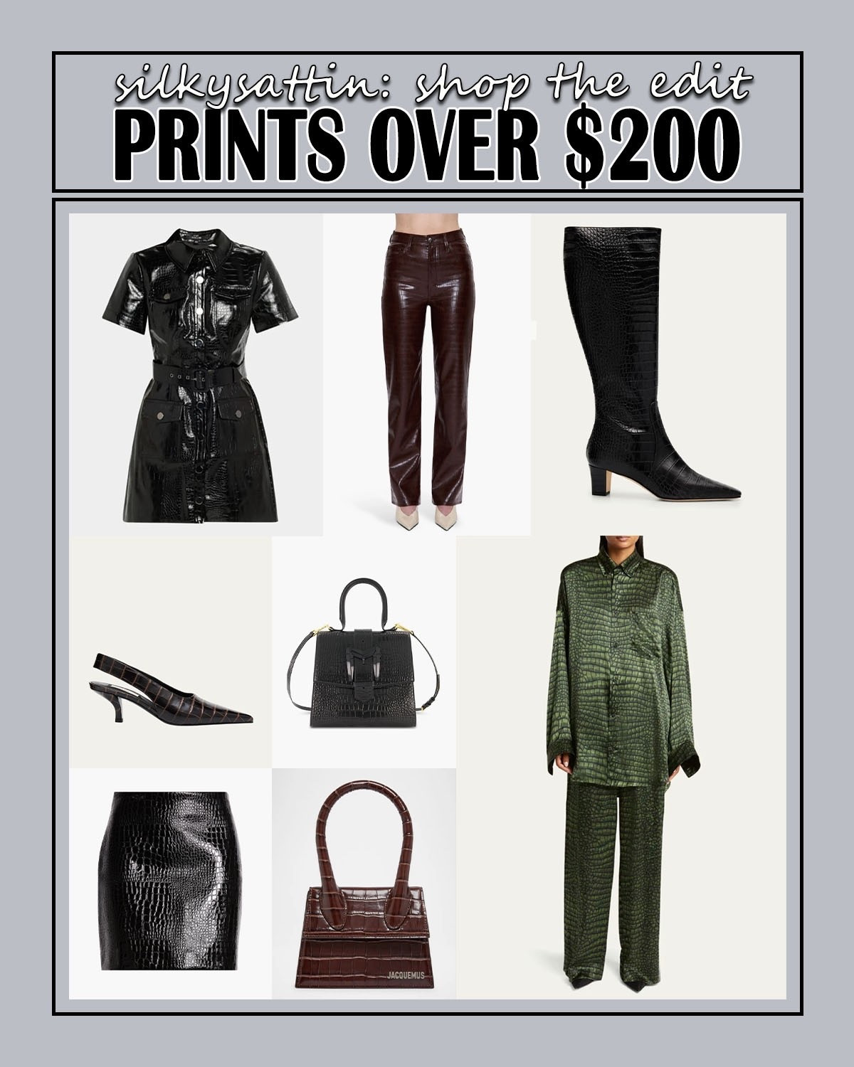 Shop the Edit: Crocodile Prints Over $200

Whoever said prints are considered a neutral color is a winner in my book! It’s one of my favorite subtle ways of taking any outfit to the next level without trying too hard. Shop these crocodile print articles in the $200+ price range. I added additional options in “Shop similar products,” all in the same budget. 

Check out my profile for two other crocodile print posts: one within a $100 budget and one in the $100-$200 price range. With these three options, you're sure to find something you love. 

..And if that’s not enough, we have similar posts for all of the following prints too: cow, leopard, snake, and zebra prints! Visit my profile for all things prints.

#faux #cow #croc #crocodile #catprint #leopard #snake #zebra #calfhair #ponyhair #leather #print #pattern 


#LTKShoeCrush #LTKItBag #LTKSaleAlert