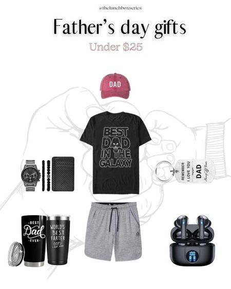 Fathers day gift guide under $25 🎁... Fathers day, father, gift guide, father's day gifts, under $25, travel mug, father travel, mug, tumbler, dad tumbler, best dad ever, key chain, I love you dad key chain, keychain, t shirt, best dad tee, black large t shirt, dad hat, hat, embroidered hat, men's shorts, men's gift guide, bracelet, watch, card case, watch gift set, watch, men's watch, black watch, Sunray dial, Bluetooth headset, wireless bud, earbud, headset, stereo earbuds, waterproof earbuds.

#LTKGiftGuide #LTKMens #LTKxWalmart