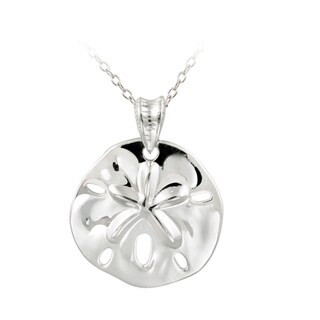 Mondevio 18k Gold over Sterling Silver Sand Dollar Necklace (Sterling Silver) | Bed Bath & Beyond