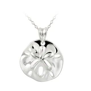 Mondevio 18k Gold over Sterling Silver Sand Dollar Necklace (Sterling Silver) | Bed Bath & Beyond