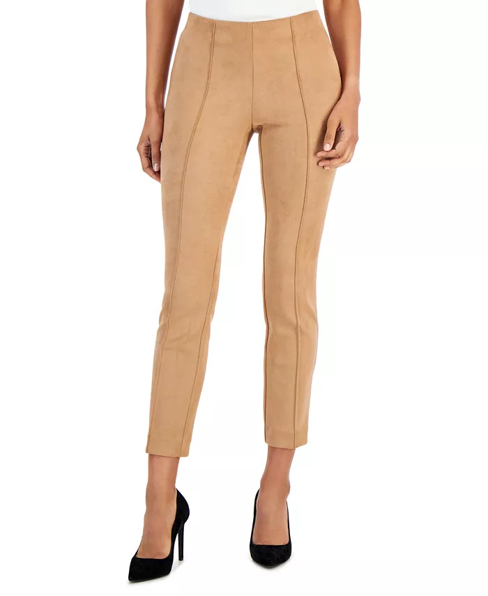 Anne Klein Women's Seamed Straight-Leg Pull-On Ankle Pants - Macy's | Macy's
