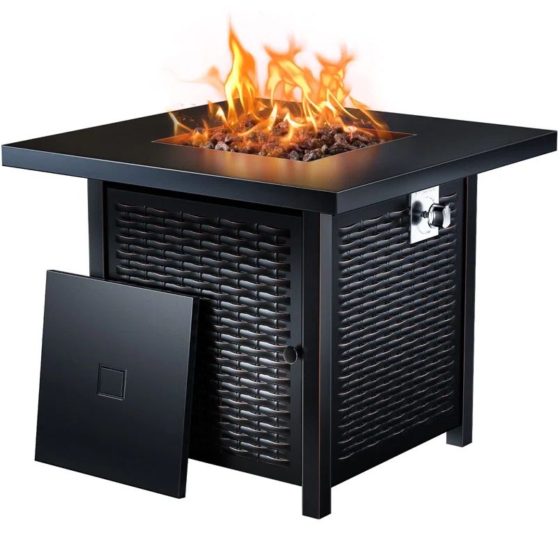 24.8'' H x 32'' W Steel Propane Outdoor Fire Pit Table with Lid | Wayfair North America