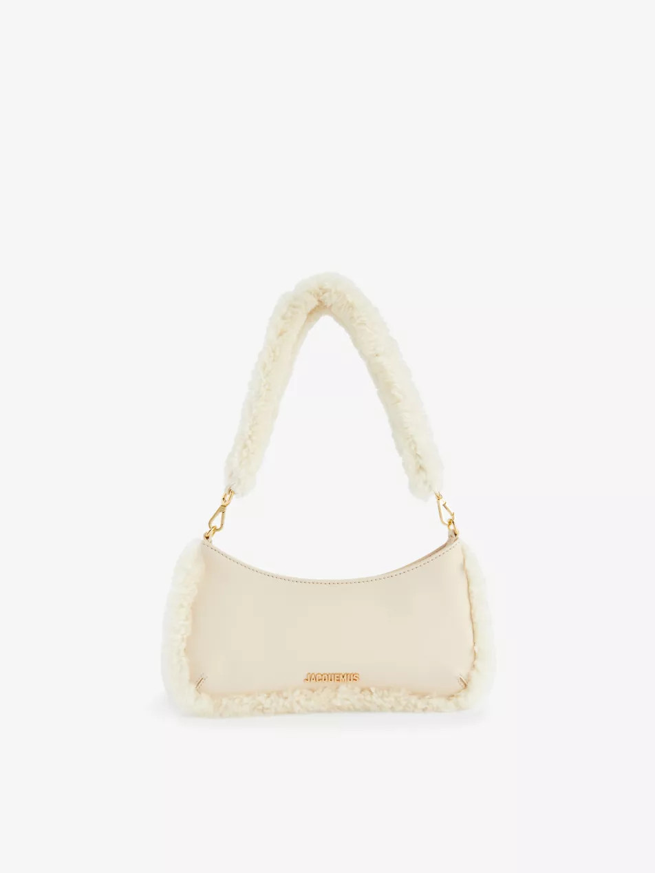 Le Bisou shearling-trim leather shoulder bag | Selfridges