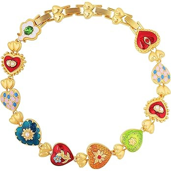 Colorful Byzantine Medieval Renaissance Bold Chunky Costume Statement Heart Pendant Choker Neckla... | Amazon (US)