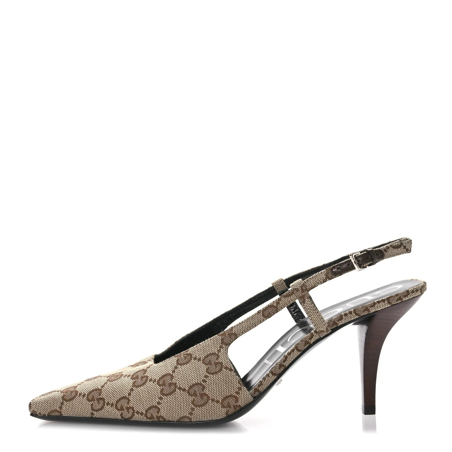 Monogram Malga Kid Square G 75mm Slingback Pumps 40.5 Beige Ebony New Acero | FASHIONPHILE (US)