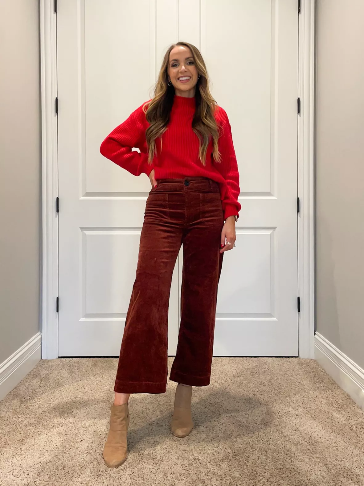 Red Corduroy Pants Outfit