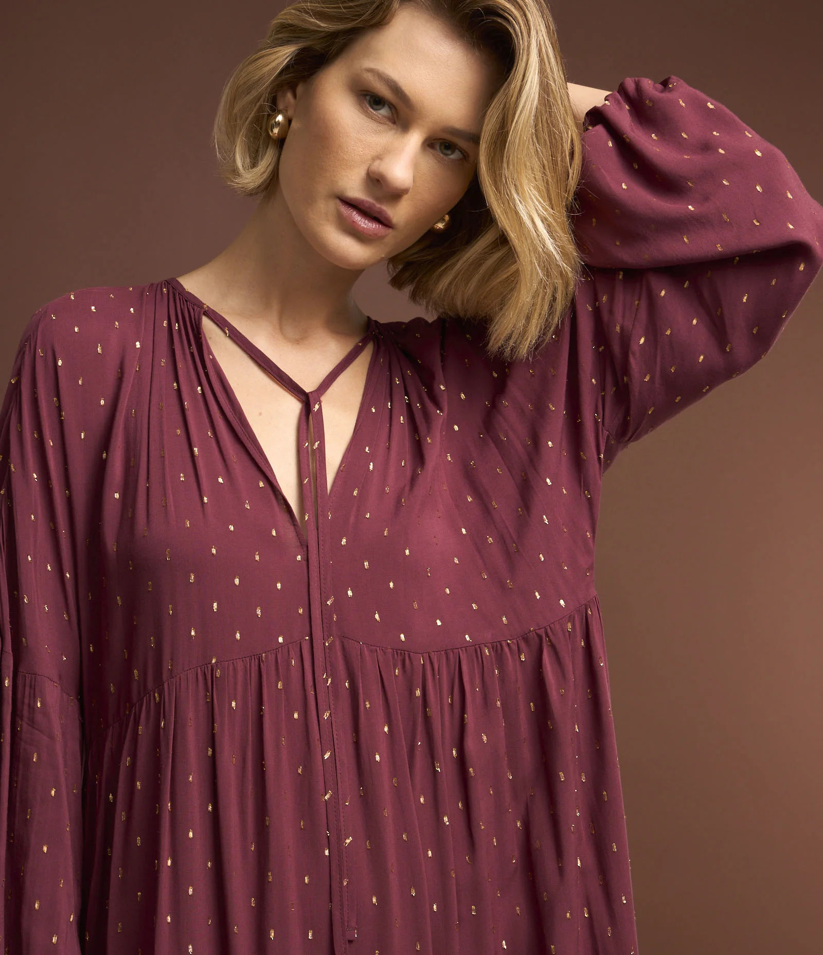 Vestido Midi em Chiffon com Babados Vermelho - Lojas Renner | Renner (BR)