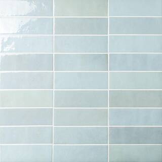 Bedrosians Cloe Subway Glossy Baby Blue 2.5 in. x 8 in. Handmade-Look Ceramic Wall Tile (10.64 sq... | The Home Depot