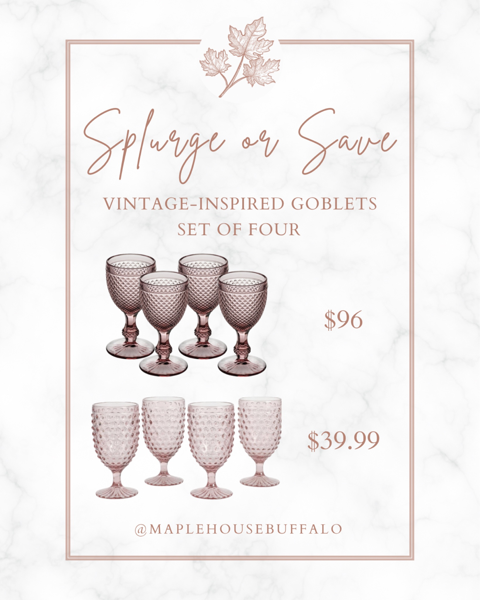 Vintage-inspired goblets in muted blush pink - perfect for a Mother’s Day table scape 🤎

#LTKSeasonal #LTKsalealert #LTKhome