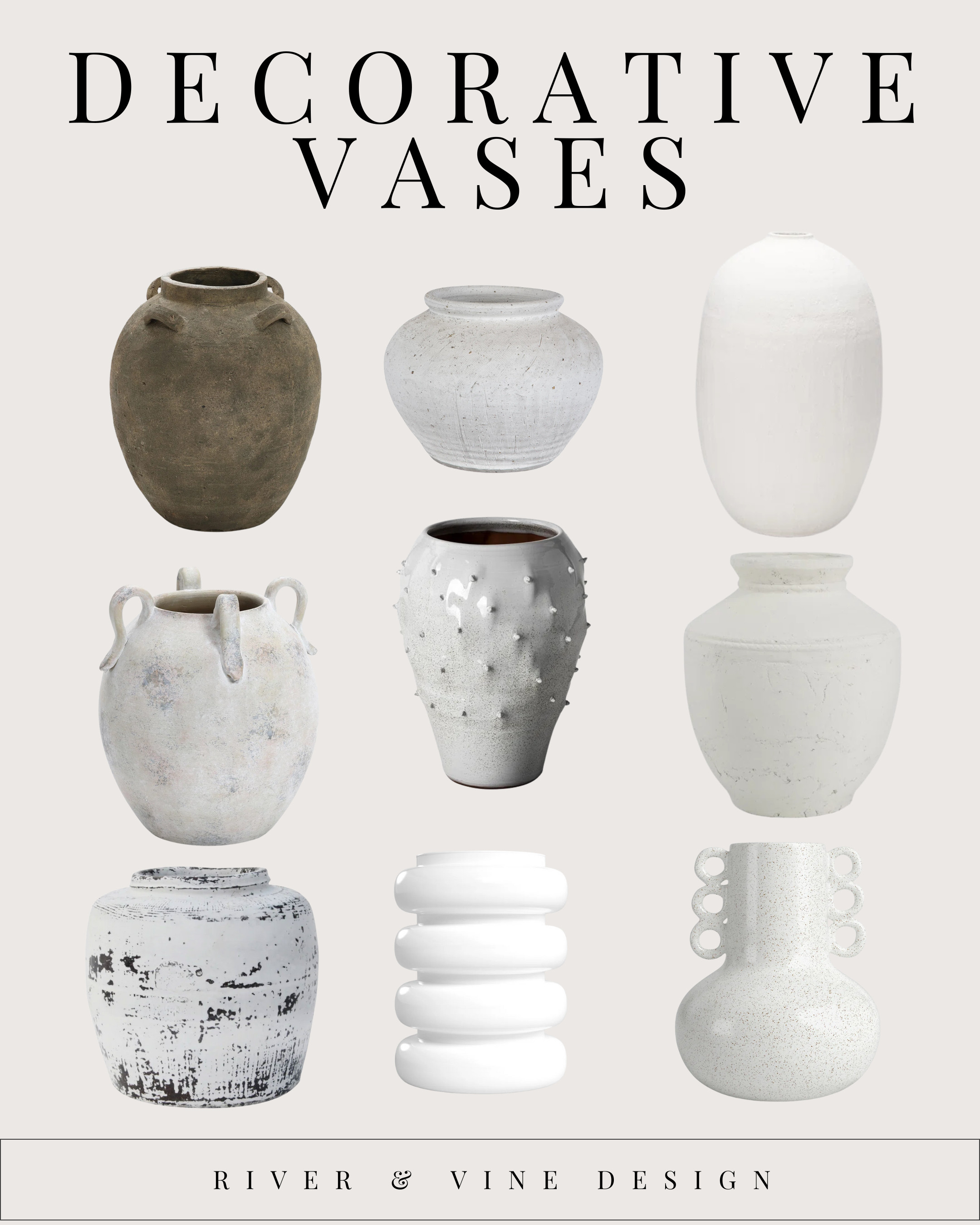 Decorative vases are the easiest way to make a space look curated — even if you don’t add stems.

Here’s what I look for when choosing a vase:

Texture (matte > shiny for that designer feel)

Shape with personality (handles, sculptural forms)

Neutral tones so they work year-round

Use them on consoles, shelves, nightstands… anywhere you need visual weight without clutter.

Tap to shop my favorite designer-approved vases! 

 #LTKHome