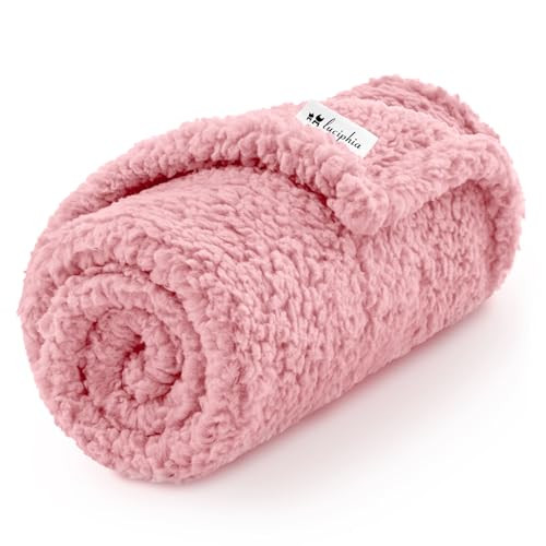 Luciphia Premium Fleece Pet Blanket for Small Medium Dogs Puppy Soft Sherpa Calming Cat Throw Blankets(Pink,30x20 inches) | Amazon (US)