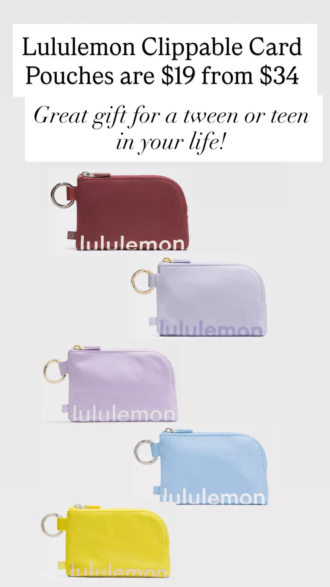 Lululemon card pouches are $19! 

#LTKItBag #LTKStyleTip #LTKSaleAlert