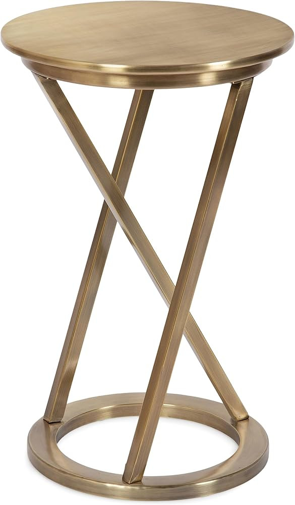 Kate and Laurel Aja Round Metal Side Table with Geometric Slanted Legs and Vintage Finish, 15x15x... | Amazon (US)