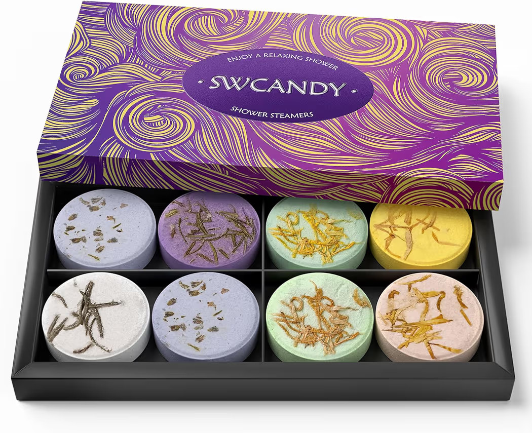 Shower Steamers Aromatherapy Birthday Gifts for Women - SWCANDY 8 Pcs Stocking Stuffers White Ele... | Amazon (US)