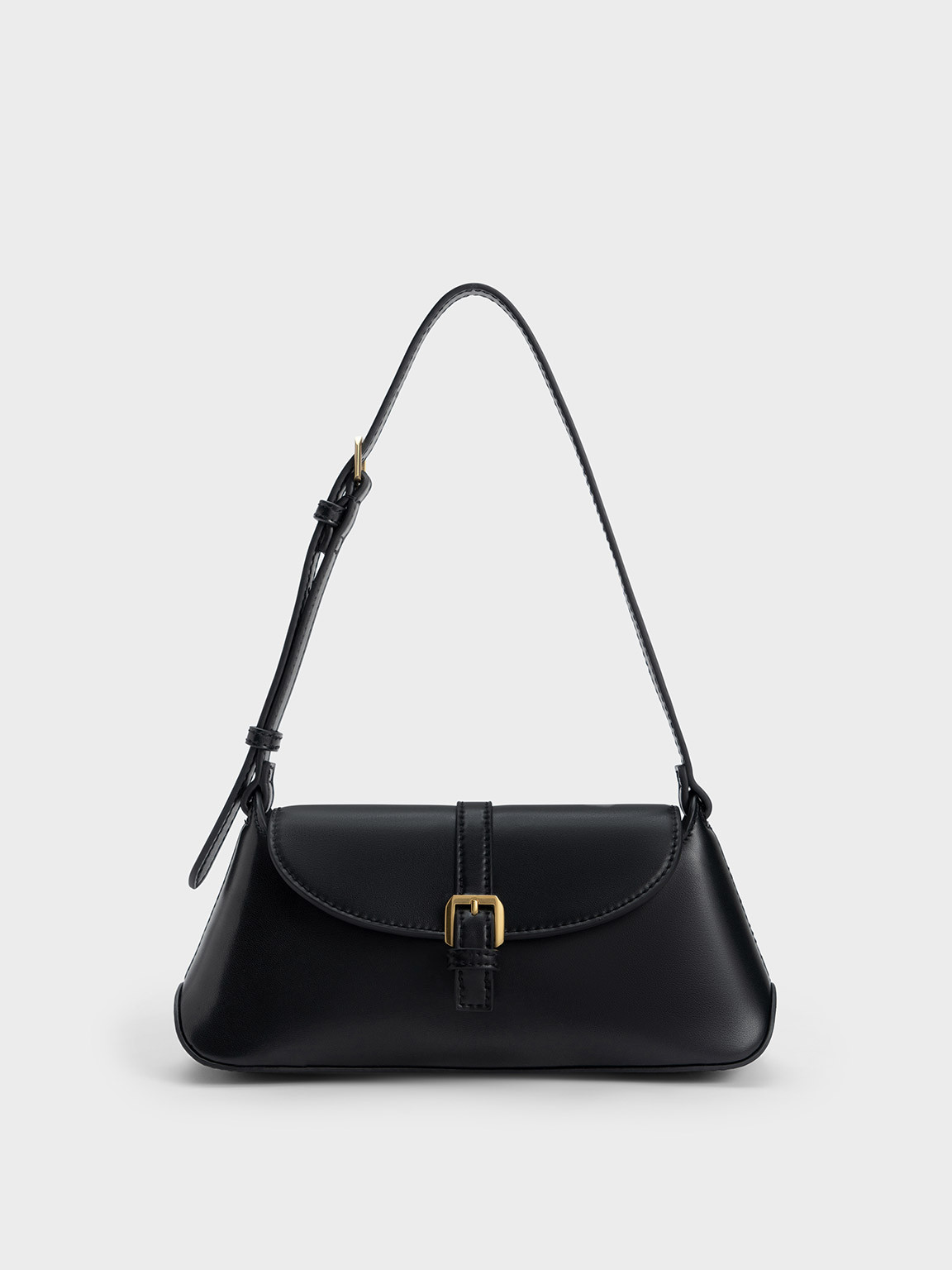 Annelise Double Belted Shoulder Bag
 - Black | Charles & Keith UK