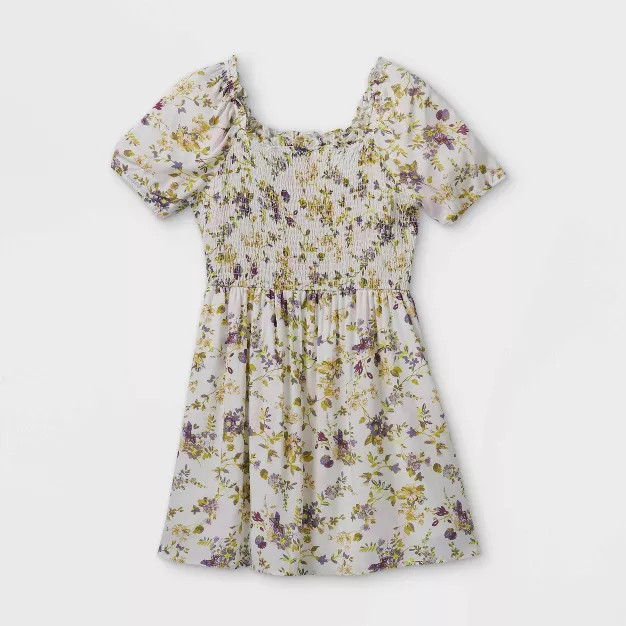 Girls' Smocked Short Sleeve Dress - art class™ | Target