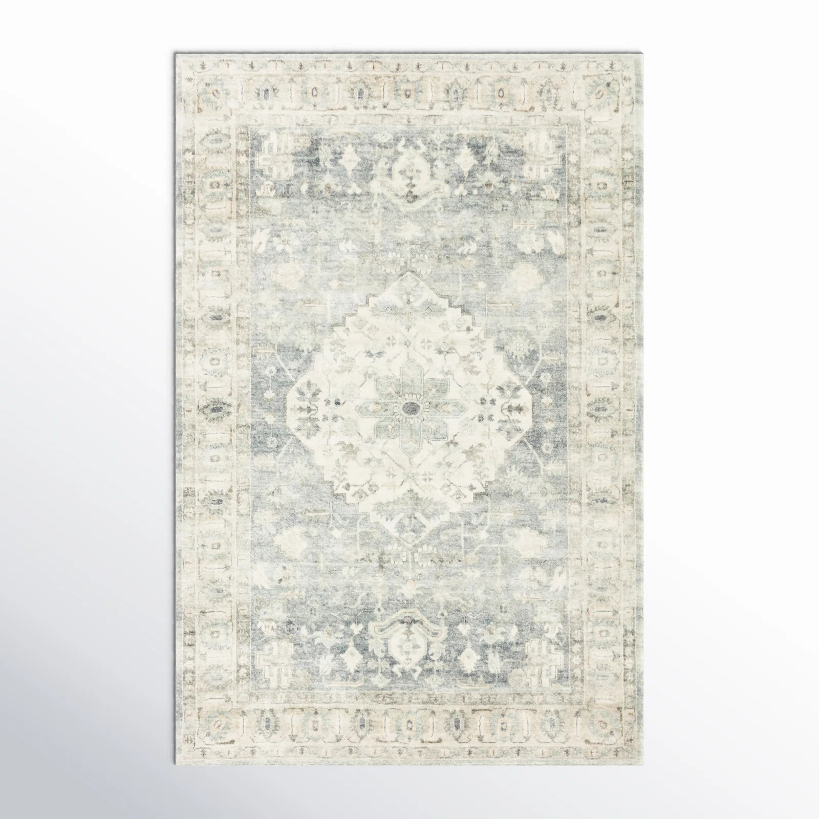Sera Oriental Denim/Fog Area Rug | Joss & Main