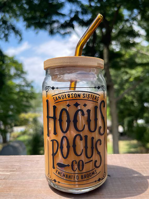 Hocus Pocus Beer Can Glass Halloween Beer Can Glass - Etsy | Etsy (US)