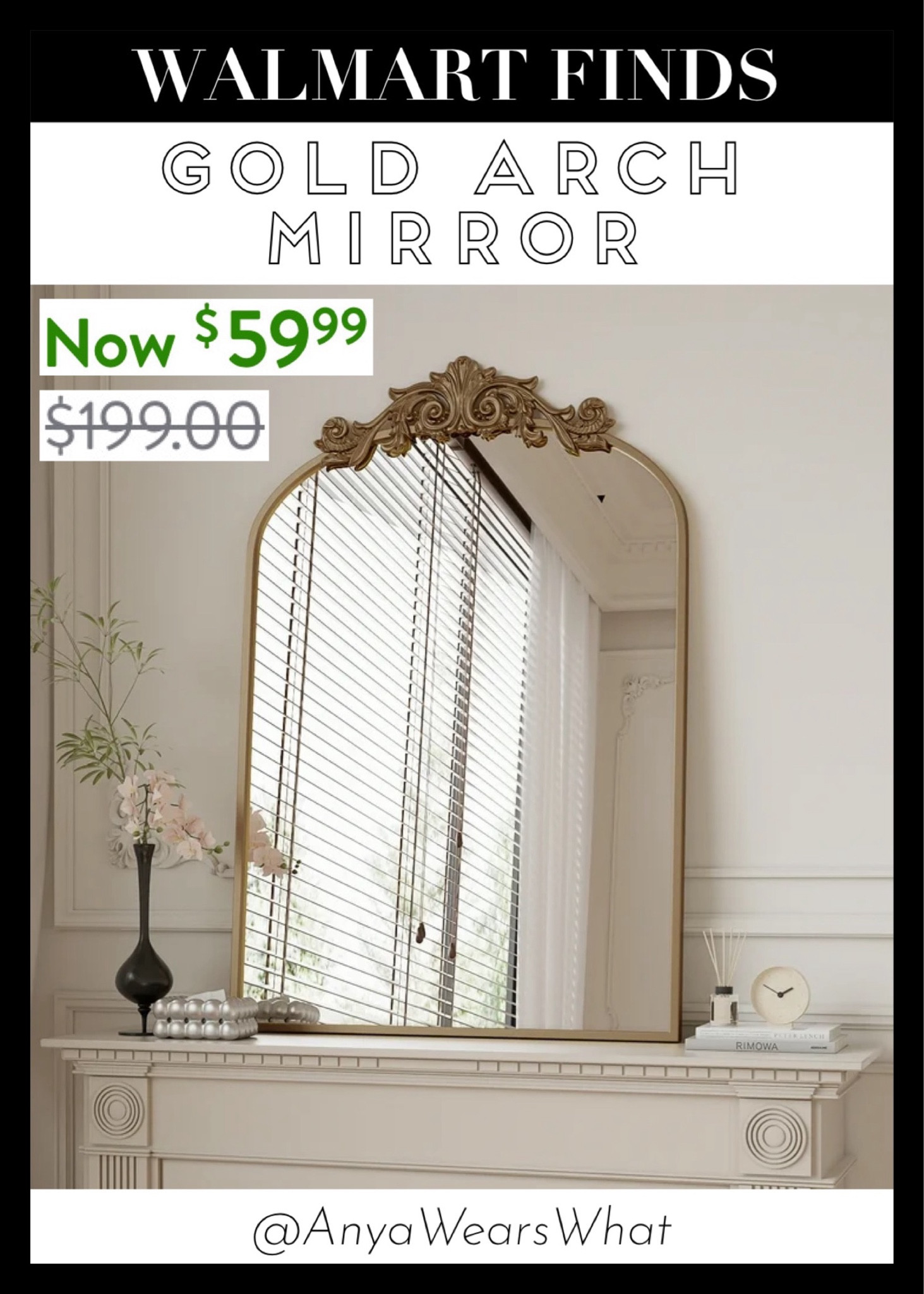 Anthropologie DUPE! On sale for $59.99 (orig: $199) 😍
This beautiful Walmart wall mirror features an ornate baroque style metal frame, carved elegant wreath overlay and arch, adding a unique touch of art to the modern house.

Anthropologie mirror, bronze mirror, gold mirror, arch mirror, home decor, bathroom mirror, fireplace mirror, christmas decor, Gleaming Primrose Mirror, vintage mirror.

#LTKFindsUnder100 #LTKStyleTip #LTKHome
