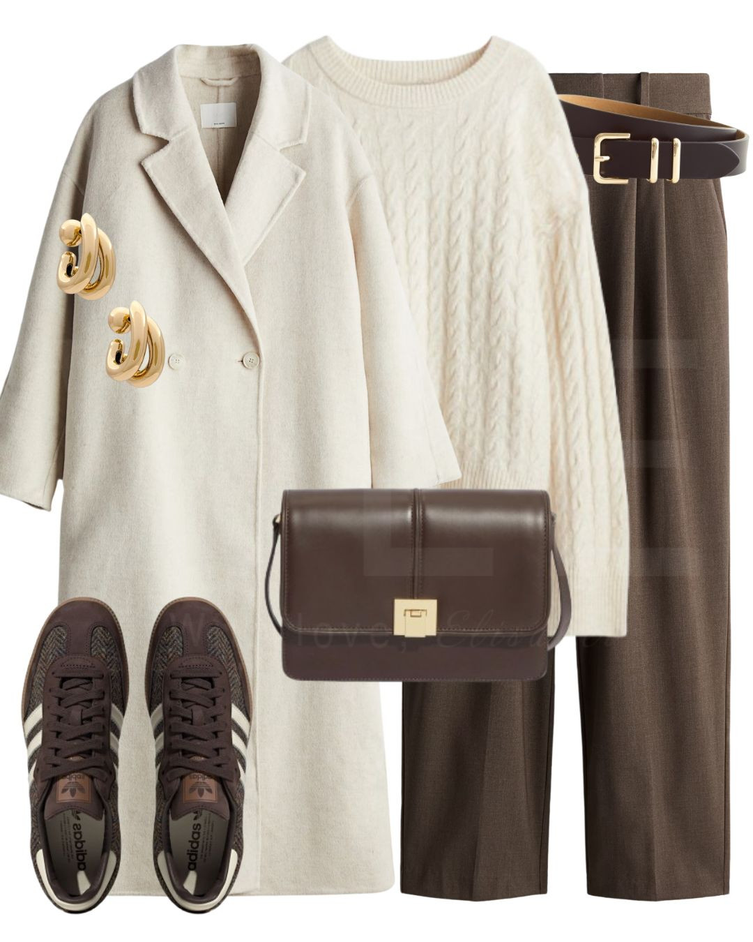 Brown tone outfit for winter 







brown trousers, brown sneakers, brown trainers, brown adidas, adidas originals, &other stories, brown crossbody bag, white wool coat, cable knit sweater, h&m, reiss, winter outfit, winter fashion  

 

#LTKwinter #LTKshoes #LTKbag