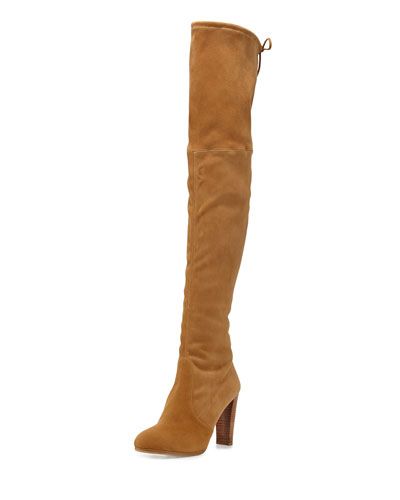 Highland Suede Over-the-Knee Boot, Camel | Neiman Marcus