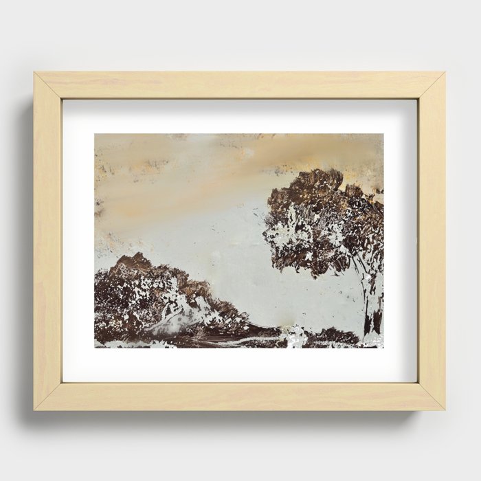 Vintage and Romantic Antique Landscape Painting ll Recessed Framed Print | Society6