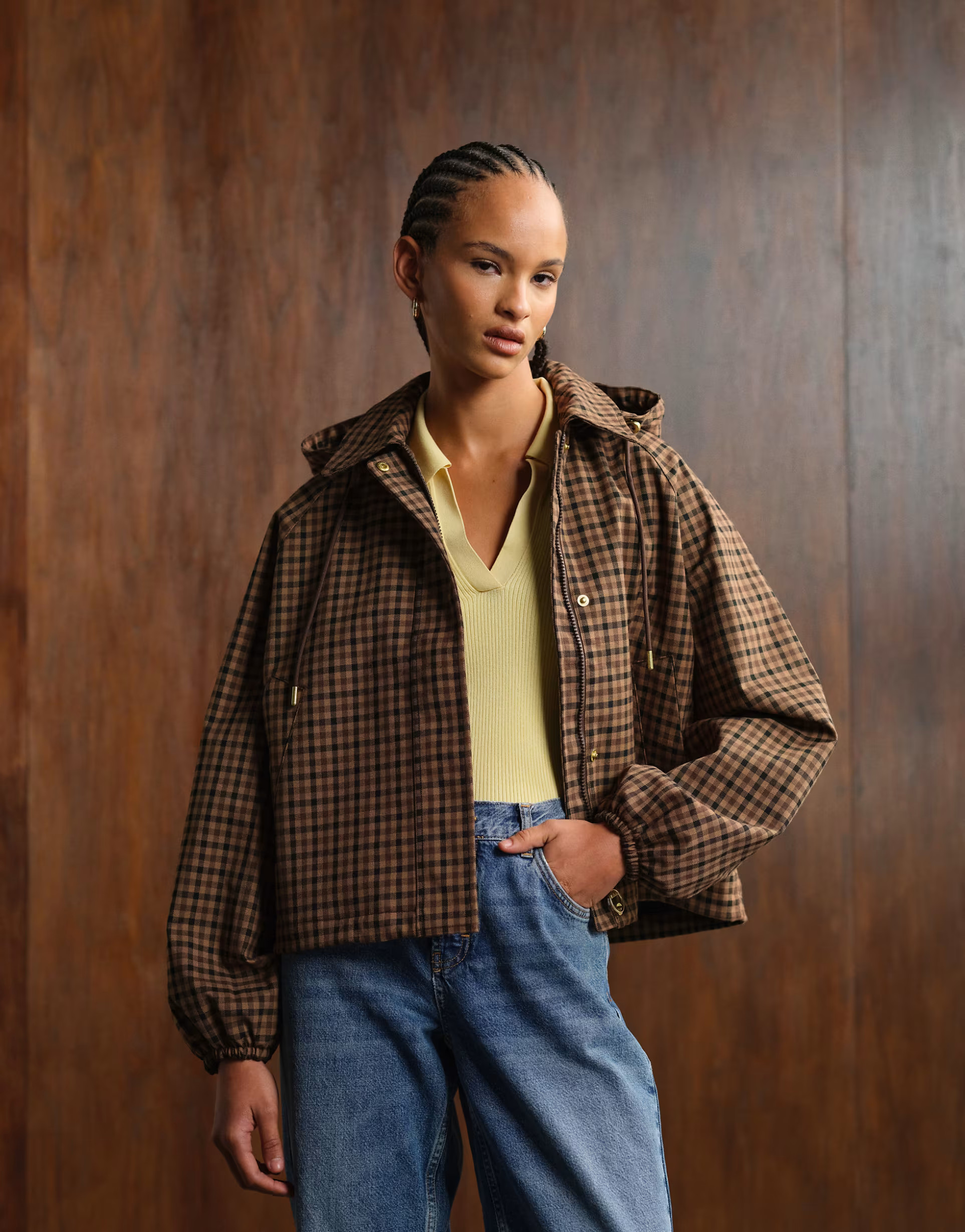 Barbour audrey showerproof jacket in vicuna gingham check | ASOS | ASOS (Global)