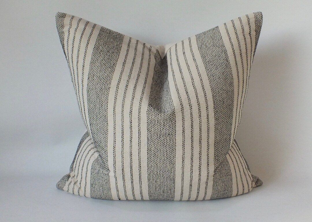 White Striped Sashimi Handmade Pillow Cover Cotton  Fabric, cushion cover Decorative Cushion Thro... | Etsy (US)