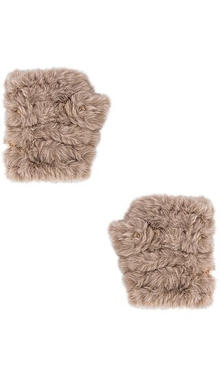 Faux Fur Mandy Mittens in Palomino | Revolve Clothing (Global)