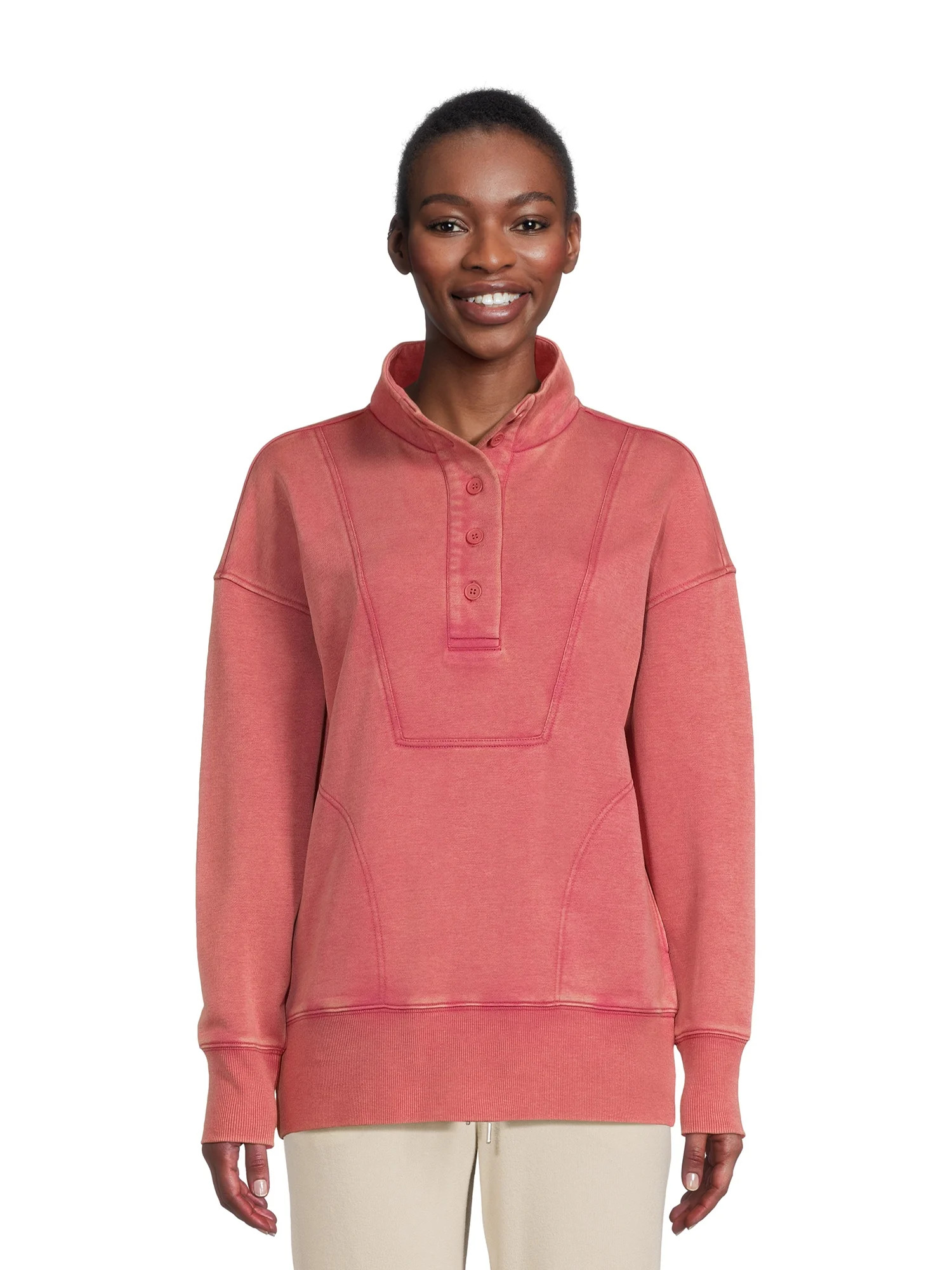 Time And Tru Women's Placket Pullover Top | Walmart (US)