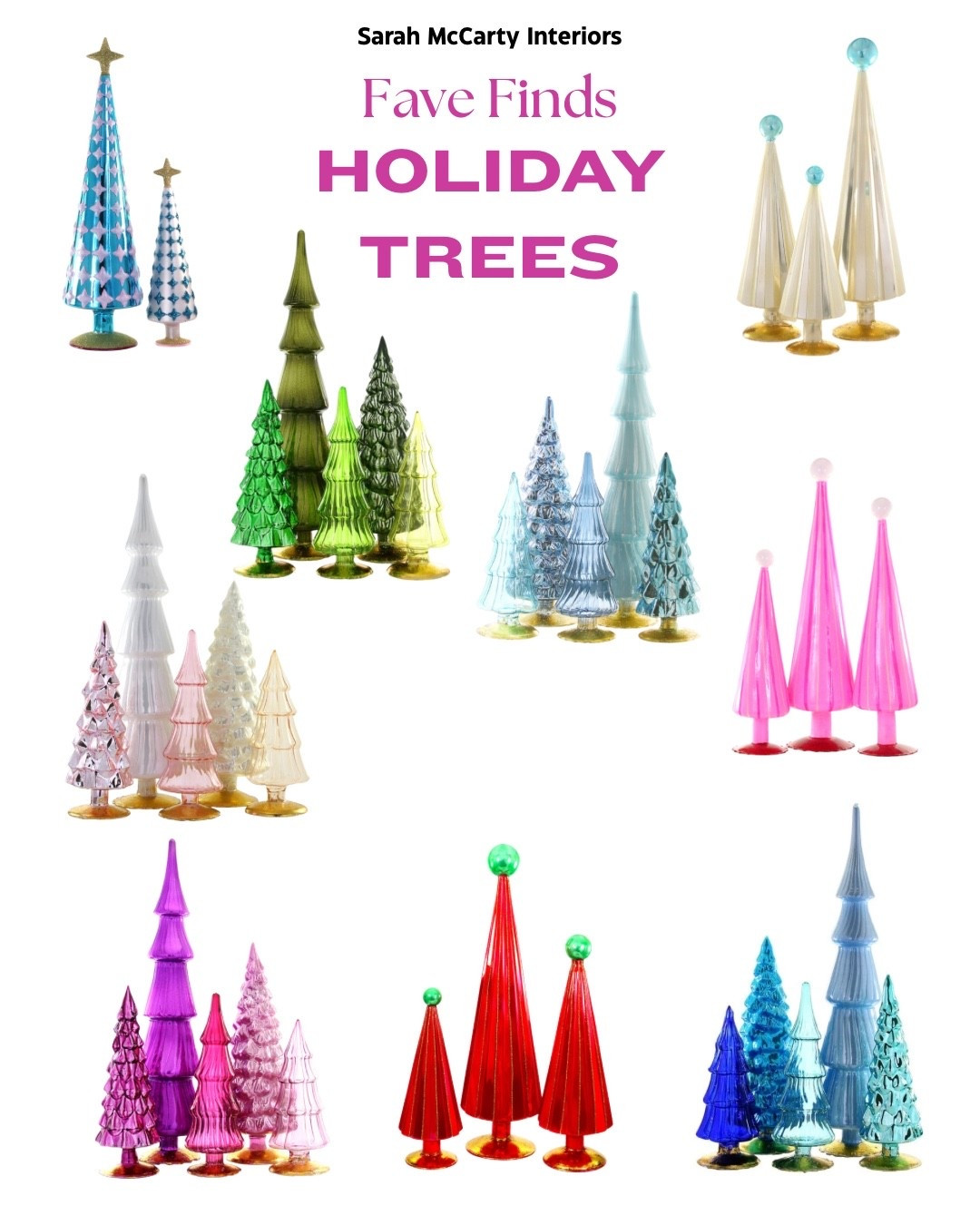 The best glass holiday tree sets! 🎄 Perfect on any table 🩷 Christmas decorations, holiday decor, mini trees, colorful Christmass

#LTKHoliday #LTKHome #LTKSeasonal