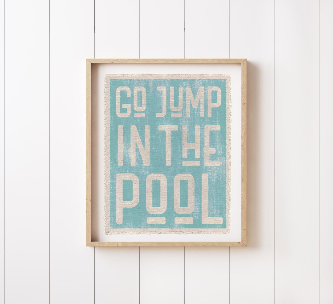Summer Wall Art, Go Jump in the Pool Canvas Poster Print, Beach House Tapestry Flag, Coastal Deco... | Etsy (US)