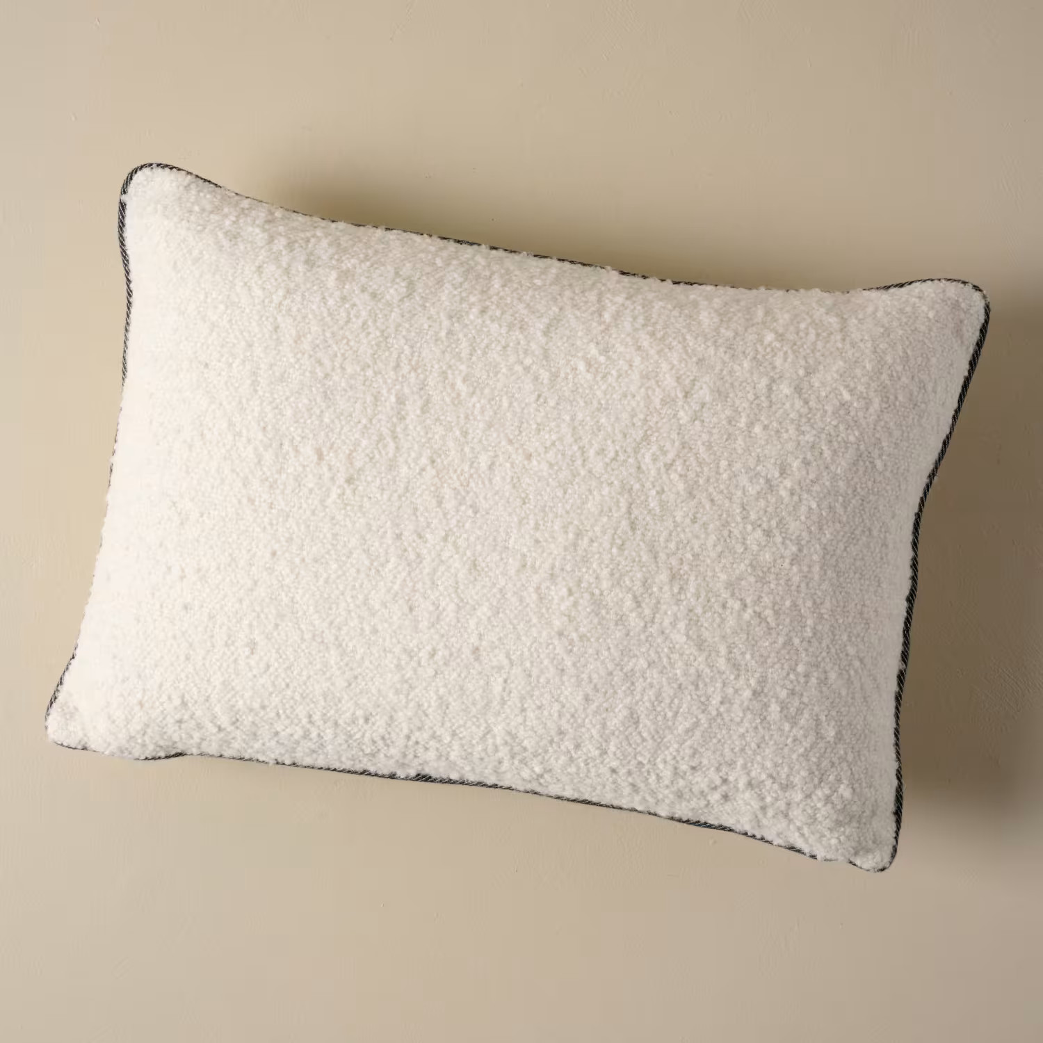 Boucle Cream Pillow with Serged Edge | Magnolia