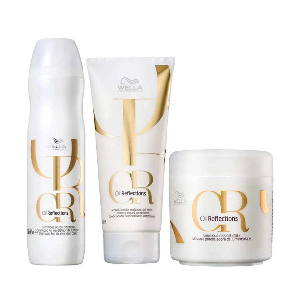 Kit  Wella Oil Reflections - Shampoo 250 ml + Condicionador 200 ml + Máscara 150 ml | Amobeleza (BR)