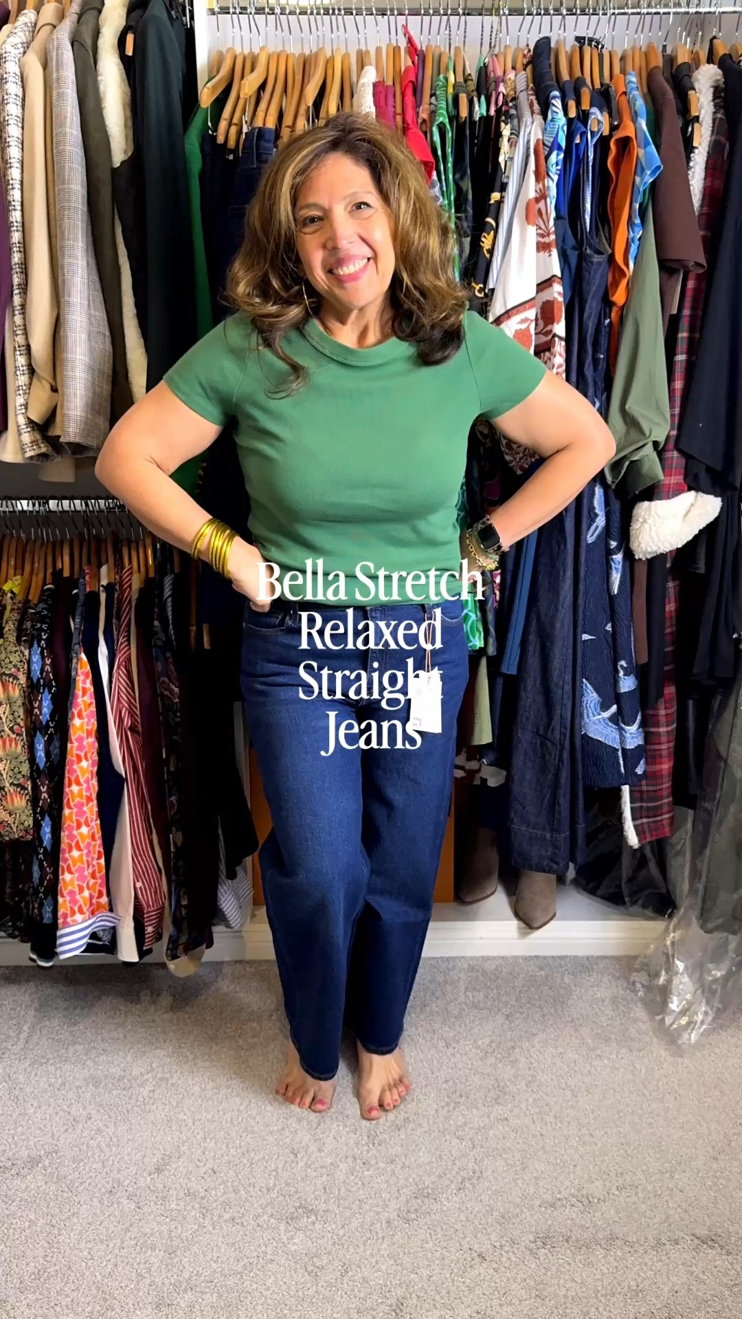 Trying on the Bella Stretch Straight jeans from Quince. Wearing size 32. 

I’m Elisa, a wardrobe stylist, founder of Turnkey Style, and author of The Style Advantage: I Say What HR Can’t. I work with professionals and corporate teams to help them show up authentically, on brand, and with confidence. I’m also a mom of two grown boys, a wife, a post-menopausal woman in business, 5’4”, a size 14/16 on the bottom and L on top. I’ve been everything from a size 10–18+, which is why fit, function, and real life always come first.

#LTKOver40 #LTKunboxing #LTKPlusSize