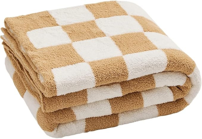 Throw Blankets Barefoot Checkerboard Gingham Warm Cozy Microfiber Reversible for Home Decor Bed C... | Amazon (US)