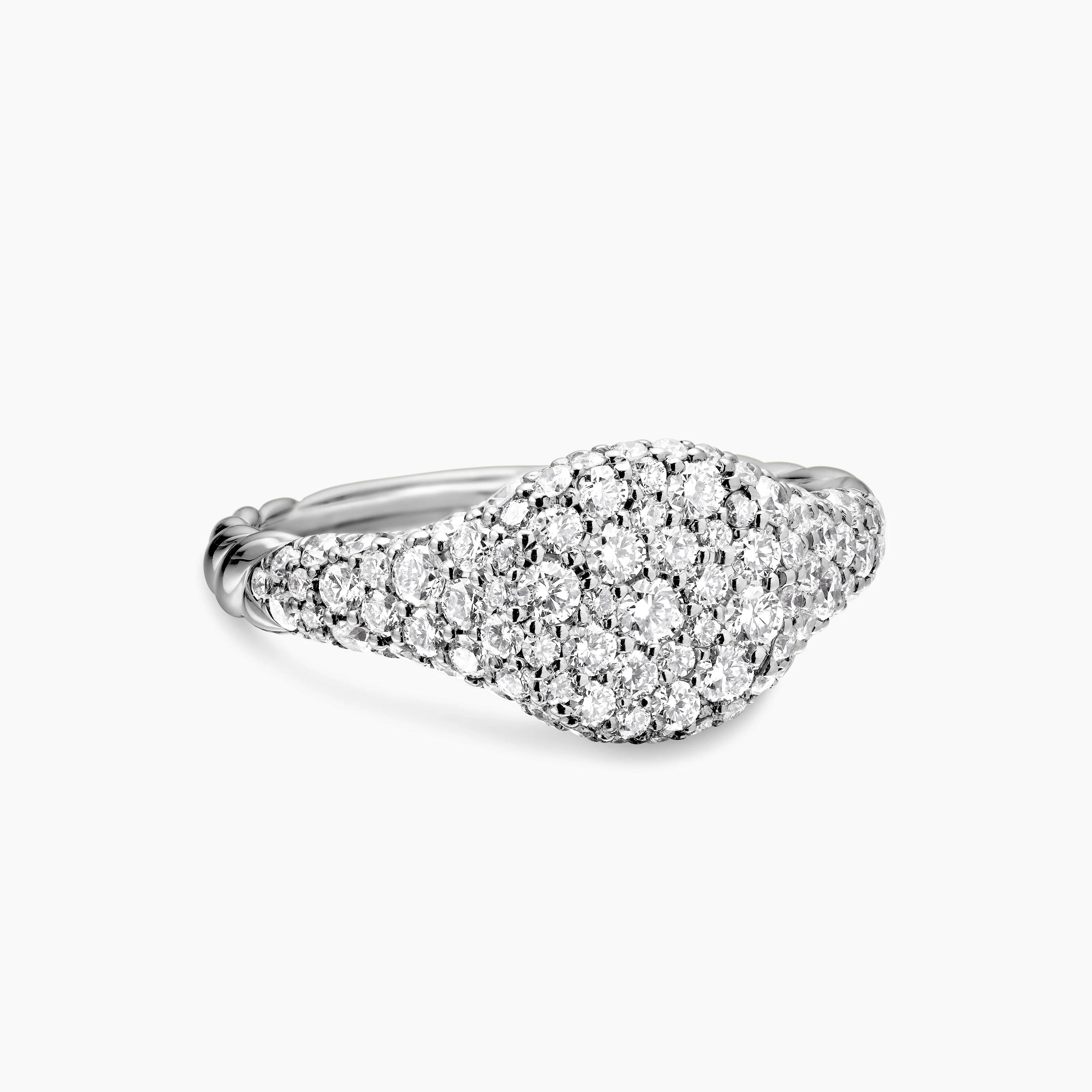 David Yurman | Petite Pav\u00e9 Pinky Ring in 18K White Gold, 7mm | David Yurman