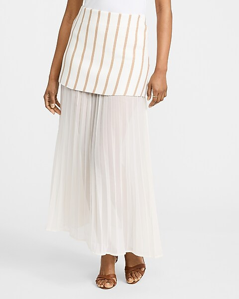 Mixed Media Striped Maxi Skirt | Express