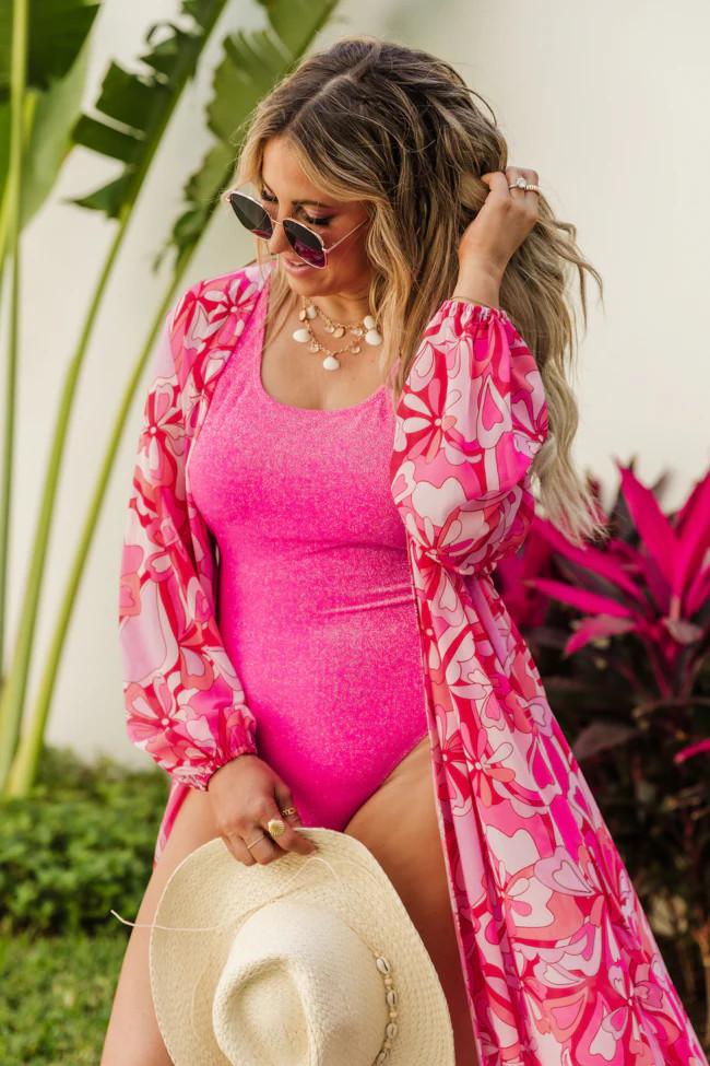 Where There Is Rum Pink Shimmer Swimsuit Krista Horton X Pink Lily | Pink Lily