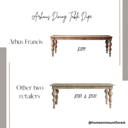Arhaus Francis Dining Table Dupe!  Savings of up to over $1700!!!! 

#LTKhome #LTKFind