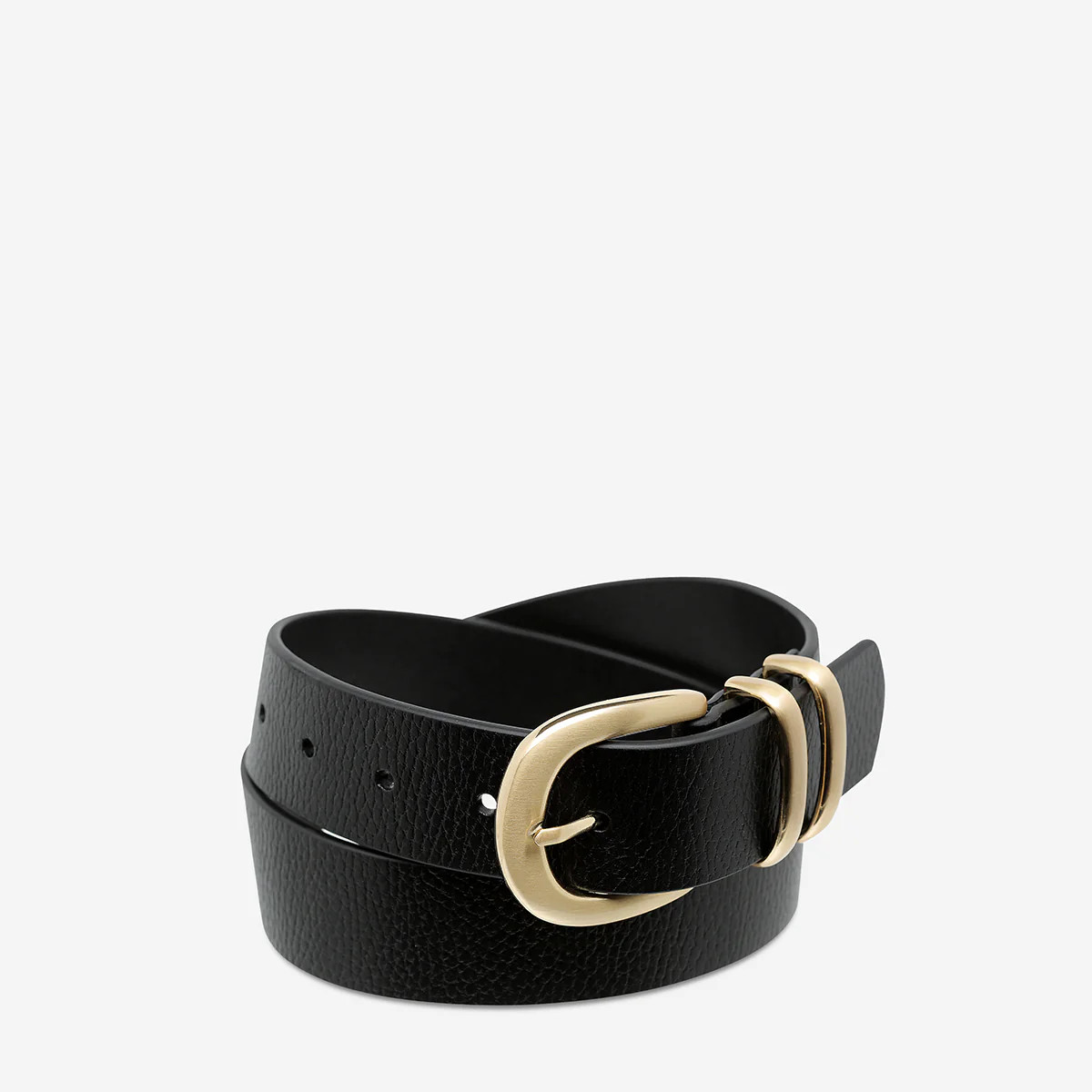Let it Be Women's Black Leather Belt | Status Anxiety® | Status Anxiety 