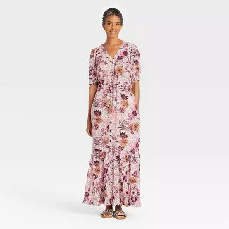 Women's Elbow Sleeve Button-Front Dress - Knox Rose™ | Target