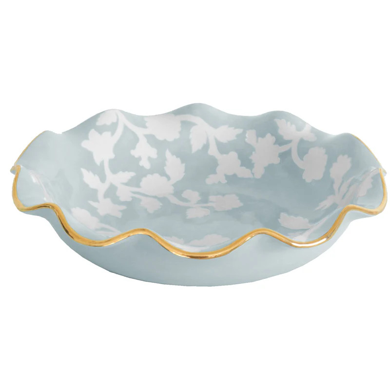 Chinoiserie Dreams Scalloped Bowls with 22K Gold Accent | Ruby Clay Company
