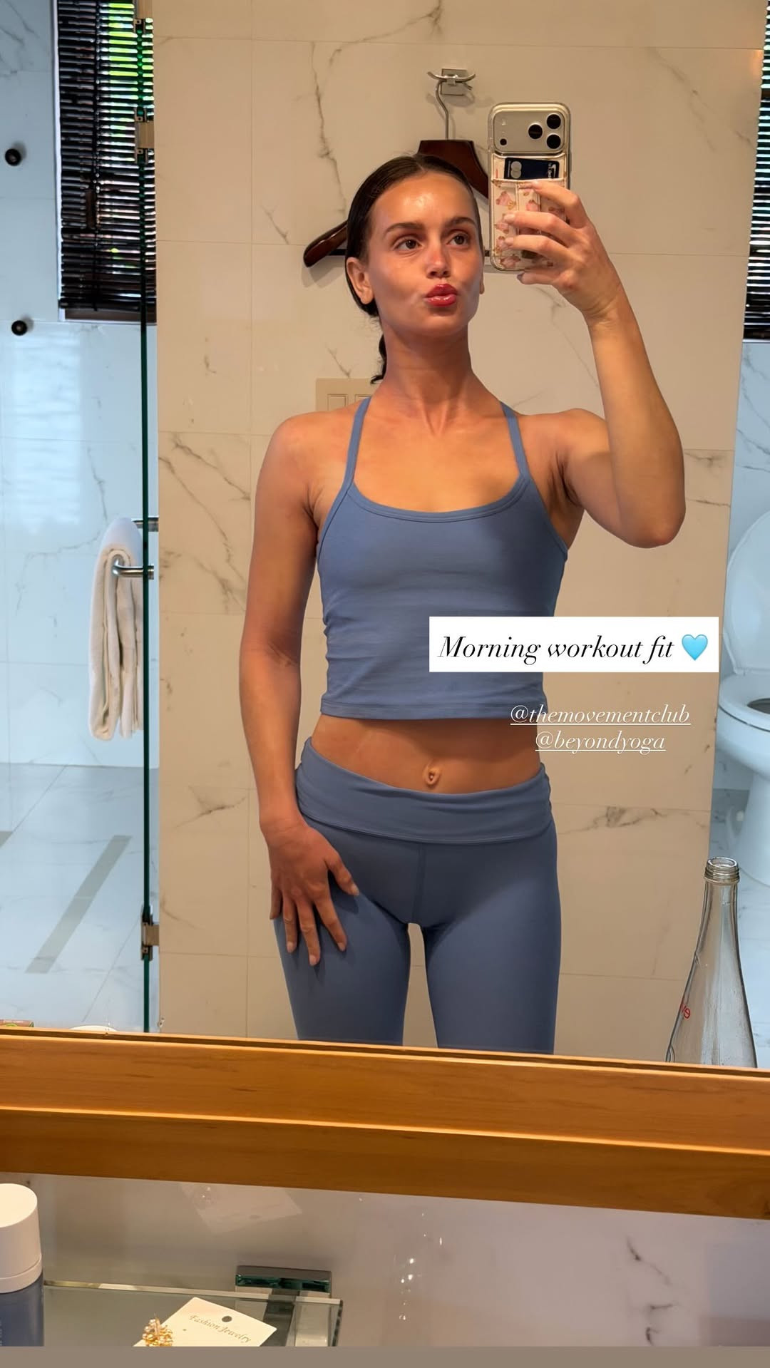 Morning workout fit🩵 

 #LTKgrwm #LTKootd #LTKActive