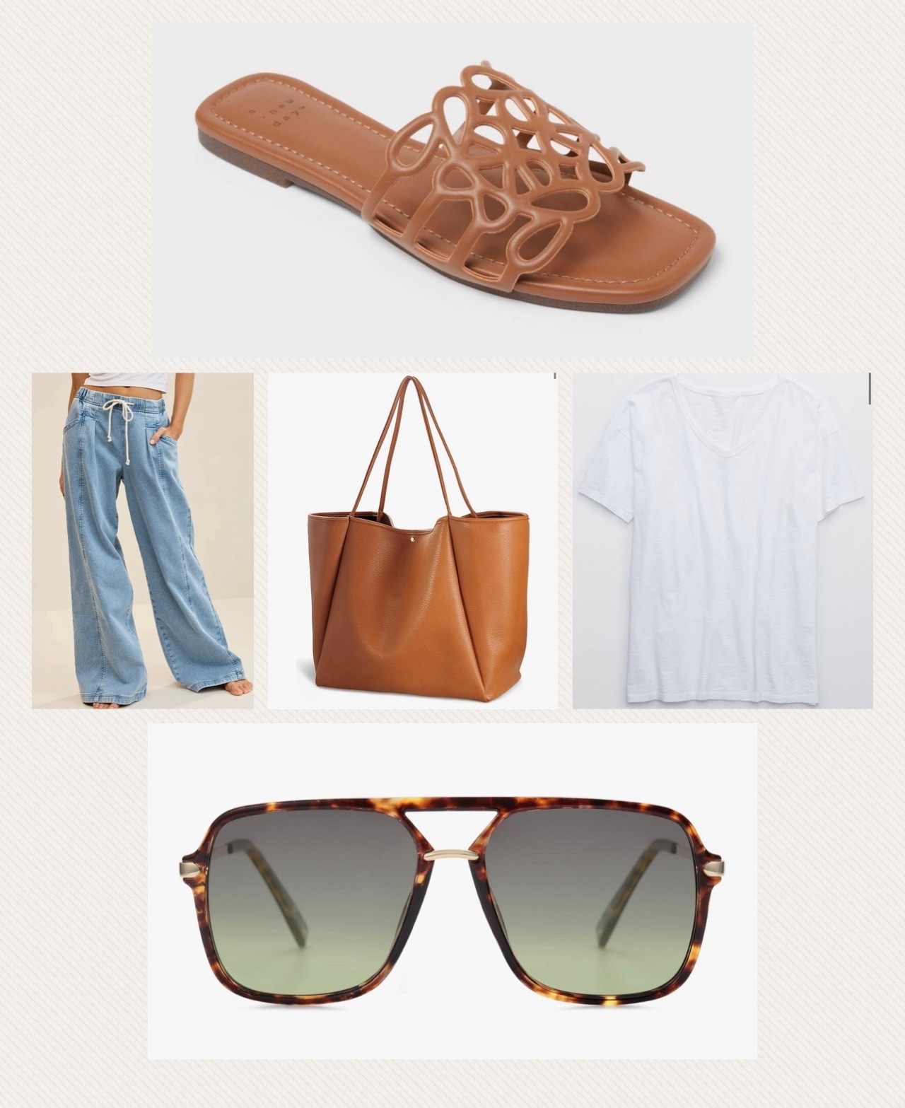 Everyday outfit #jeans #tshirt #sandals #shoulderbag #target #amazon #aerie 